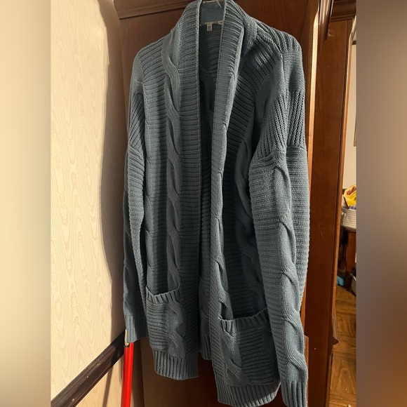 Fashion Express Sweaters - Cozy Blue Cable Knit Cardigan